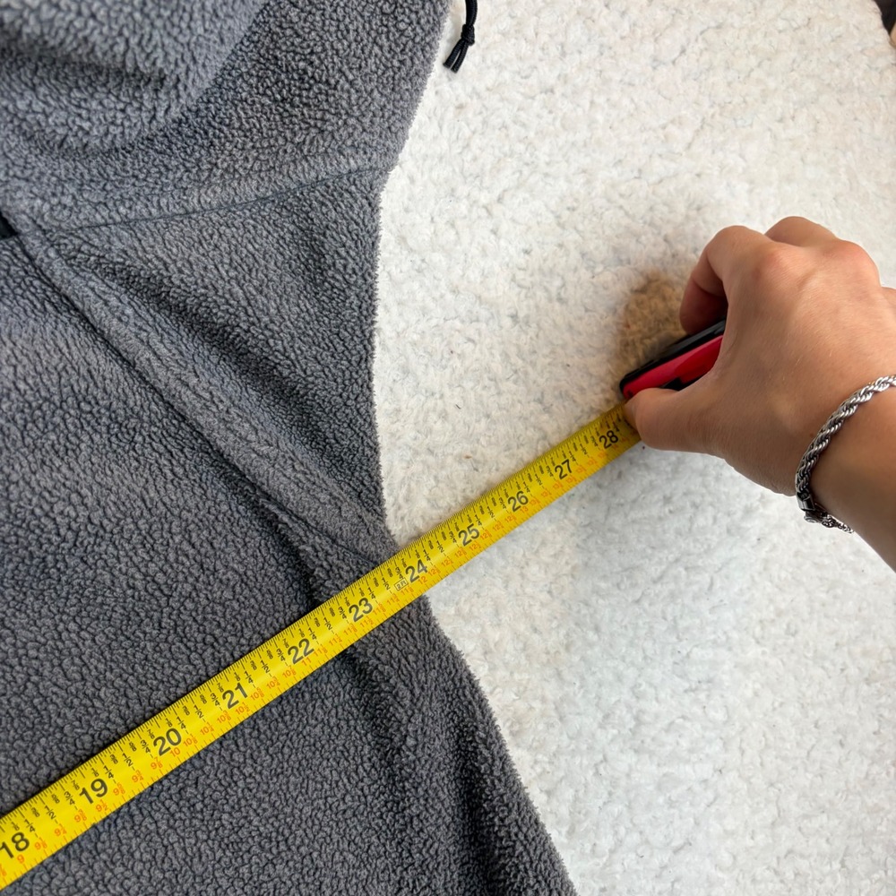 The North Face Denali Hoodie Mens Large Grey Black Polartec Fleece Jacket T132 - Picture 8 of 9